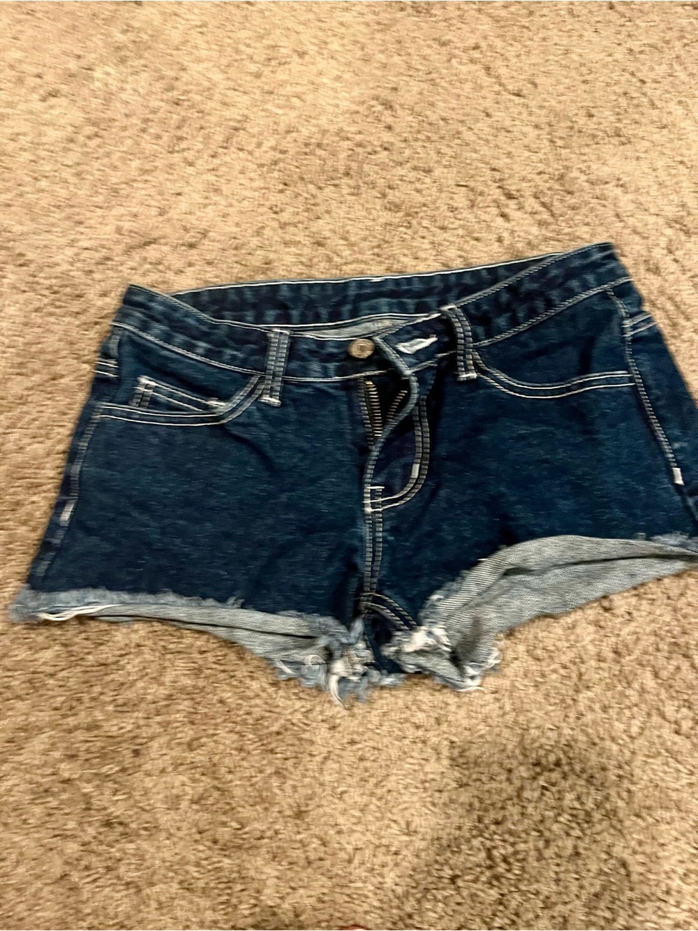 John Galt Denim Cutoff Womens Shorts - Dark Blue